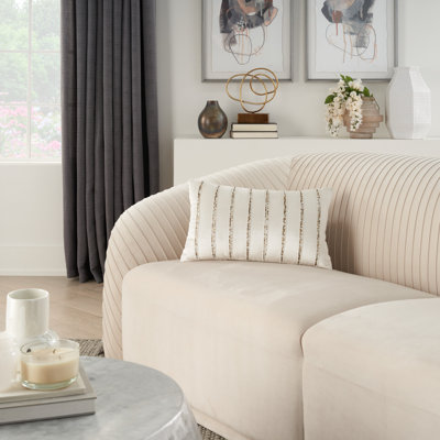 Housse de coussin rectangulaire et insert lombaire en mélange de coton et viscose AZ217-012021