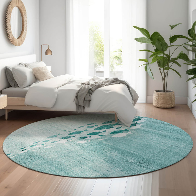 Premium Machine Washable Cerrito Teal Rug