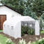 Serre de jardinage 12 pi x 10 pi 7 pi, structure en acier galvanisé, blanc, avec des fenêtres en filet pour des conditions idéales pour les plantes en acier, croissance optimale