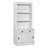 83.4"Tall Bookshelf Suite With LED Lighting,  Bookcase Suite With Sliding Doors,Drawers And Open Shelves,Storage Bookshelf