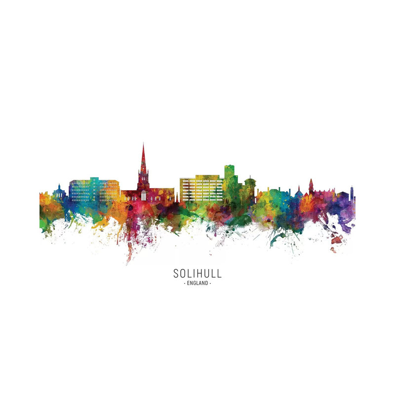 Solihull England Skyline City Name by Michael Tompsett - Wrapped Canvas Gallery-Wrapped Canvas Giclée