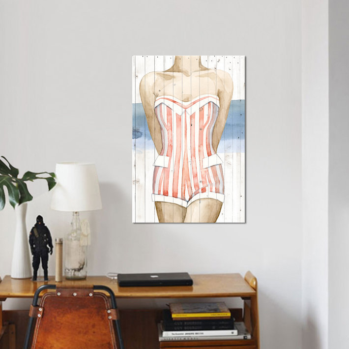 «Bygone Bathers II», impression sur toile, H 18 po x l 12 po x P 1,5 po, Pas de tapis, Toile tendue