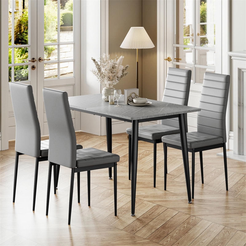 Aventura 4 - Person Dining Set, Grey, Grey