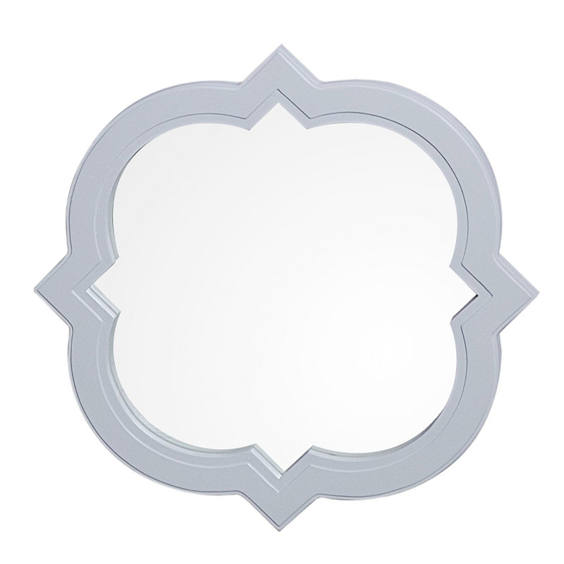 Cremeans Wood Flat Wall Mirror, White, 23" H x 23" W x 1" D