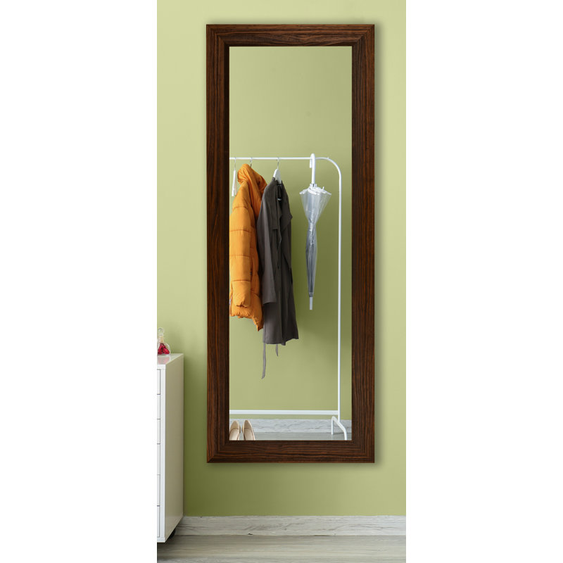 Castella Solid Wood Flat Wall Mirror, 59.75" x 20.75", Mocha