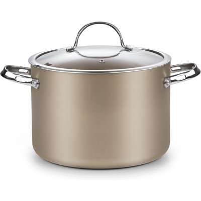 Cooks Standard Classic 8-Quart Stock Pot Dutch Oven Casserole with Glass Lid, Hard Anodized Nonstick Stockpot, Induction Compatible, Bronze