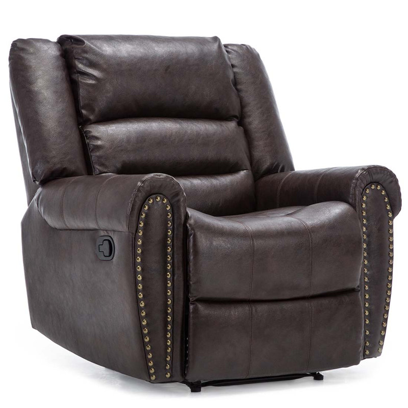 Kade Bonded Leather Manual Recliner, Brown