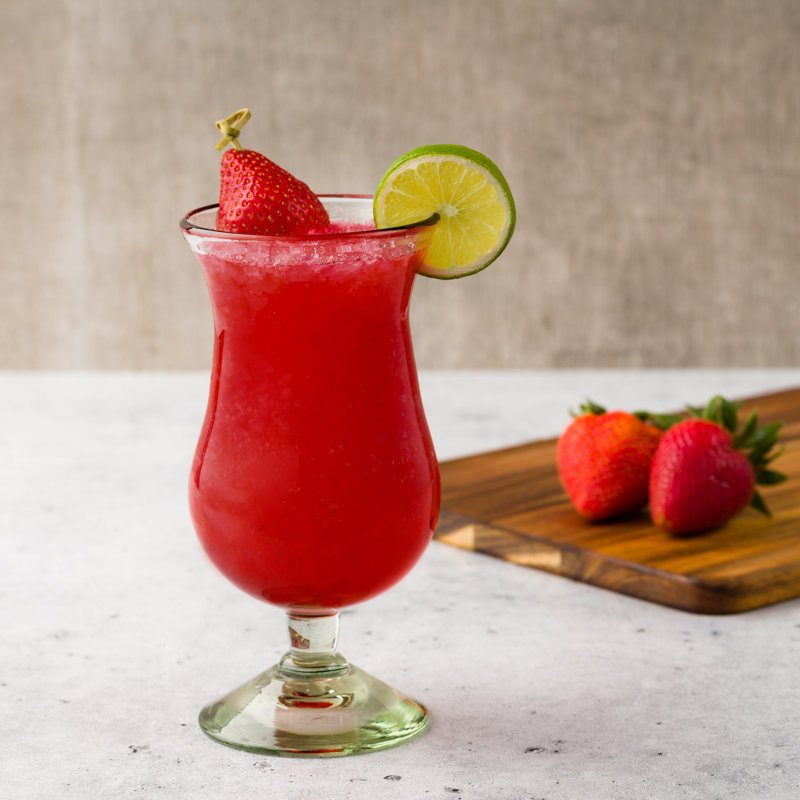 Verre mexicain soufflé à la main à ourlet cobalt, ensemble de 6, Transparent