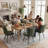 Fabric Upholstered Dining Chairs Metal Frame Side Chairs with Backrest for Kitchen Dining Room-2062736373