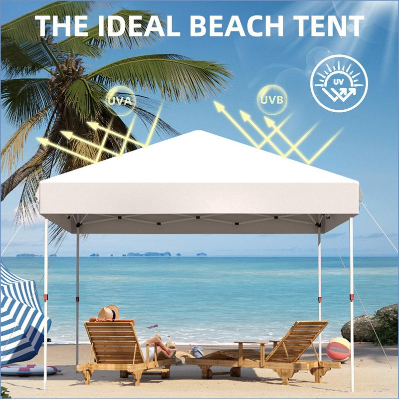 10 Ft. W x 10 Ft. D Steel Pop-Up Canopy, White