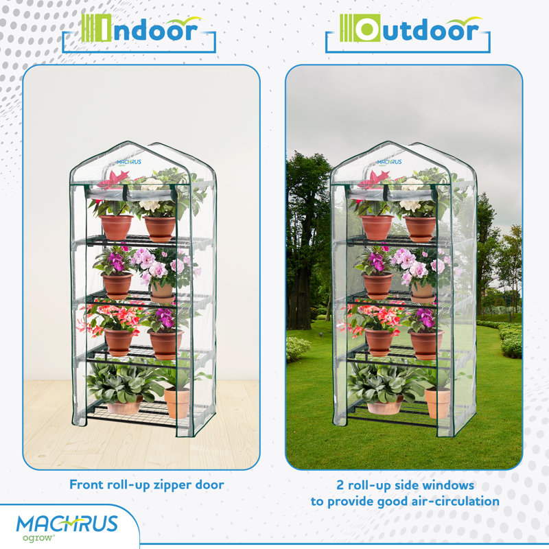 Ogrow 4-Tier Portable Greenhouse with Clear Cover