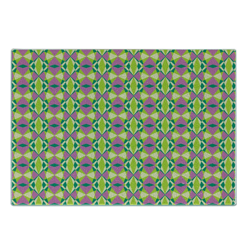Multicolore planche à découper en verre trempé à motif géométrique Ambesonne