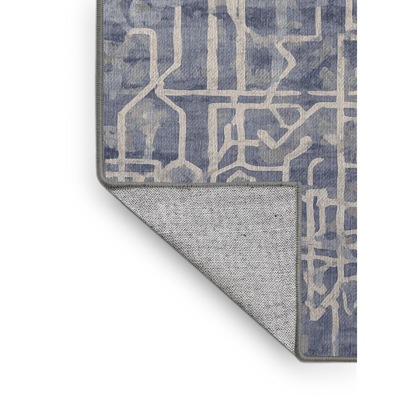 Machine Washable Gray Area Rug, Rectangle 4' x 6'