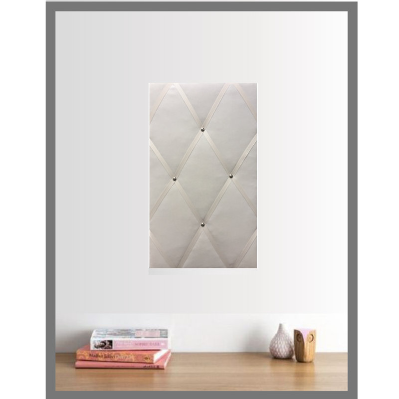 Fabric Corkboard / Bulletin Board, Ivory, 28 x 48 cm
