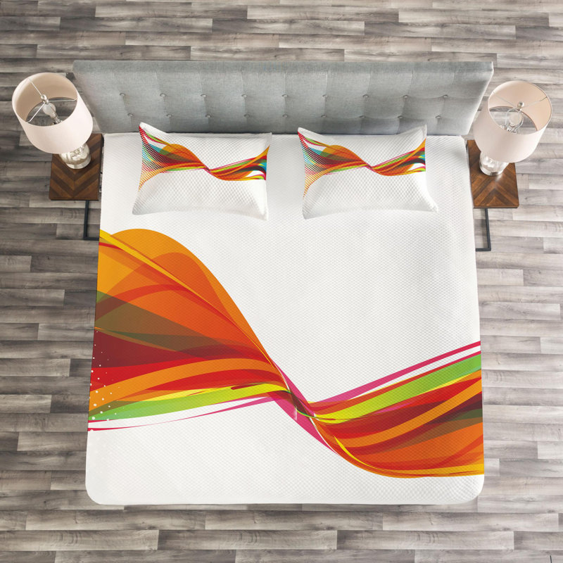 Modern & Contemporary Polyester Abstract Coverlet, Queen Coverlet + 2 Shams