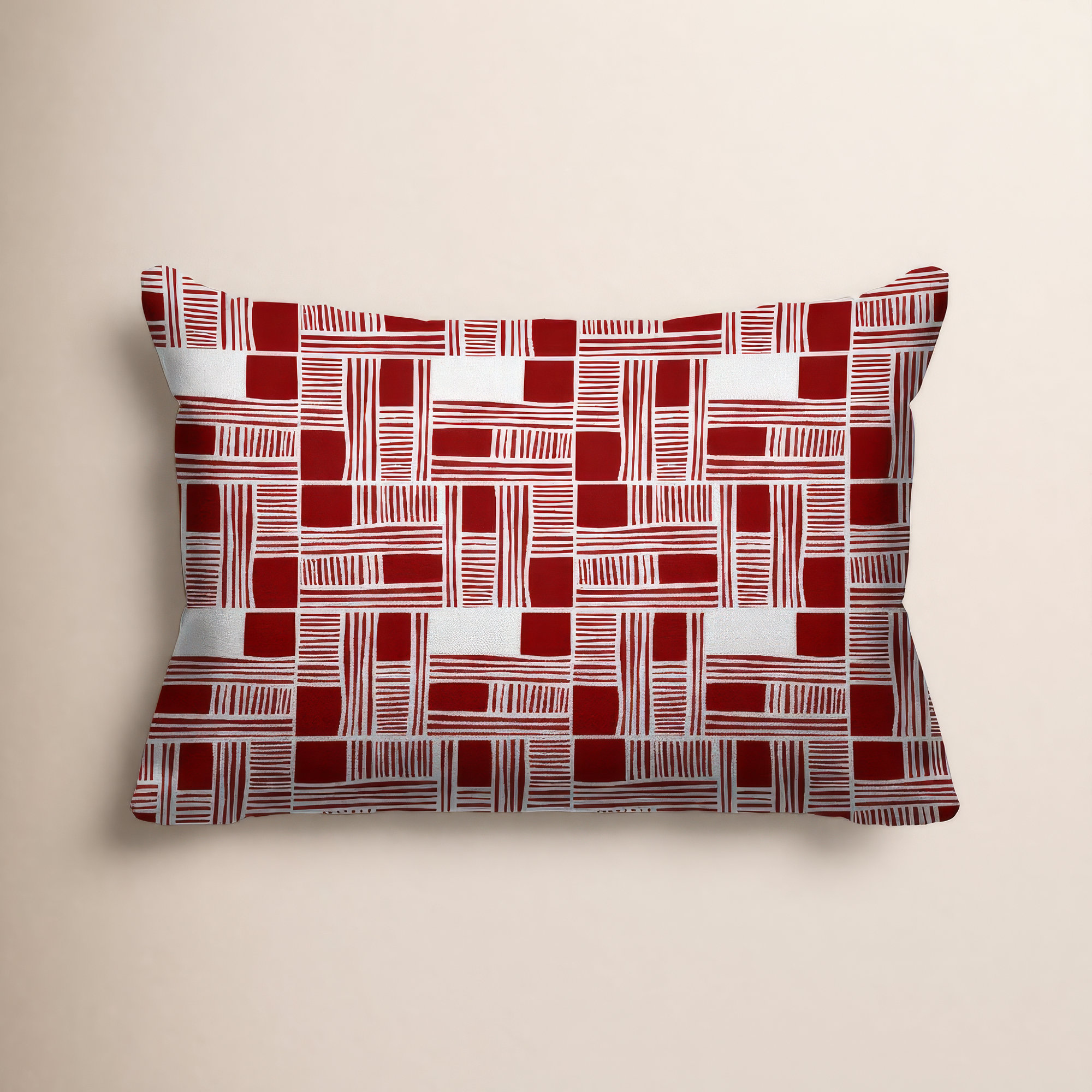 Kapri Indoor/Outdoor Throw Pillow, Red, 14" x 20", Rectangle