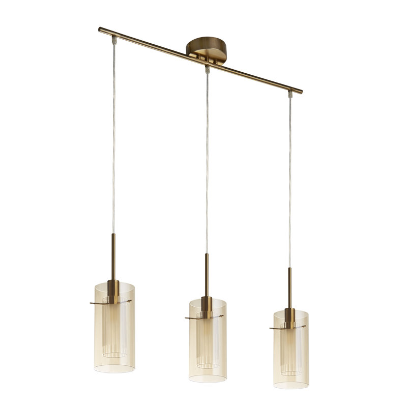 Araceli 3-Light Kitchen Island Chandelier, Champagne Glass