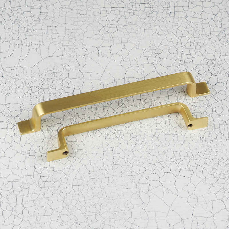 Strap Style Bar Handles in Multiple Finishes, 128mm, Brushed Brass