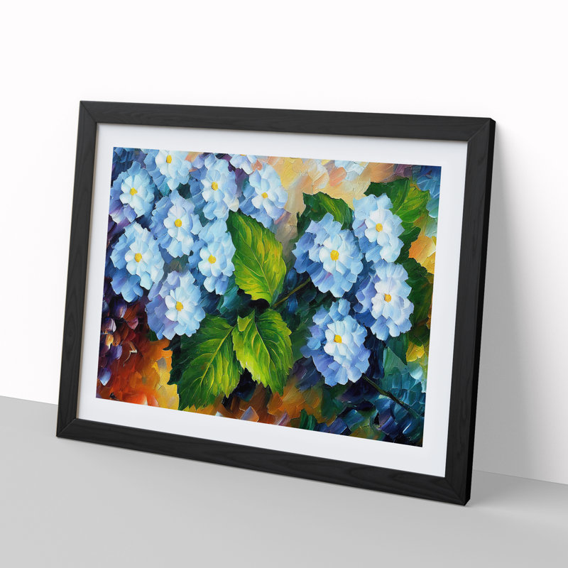 Hydrangea Flowers Vol.4 - Single Picture Frame Painting, Black, 25cm H x 34cm W x 2cm D