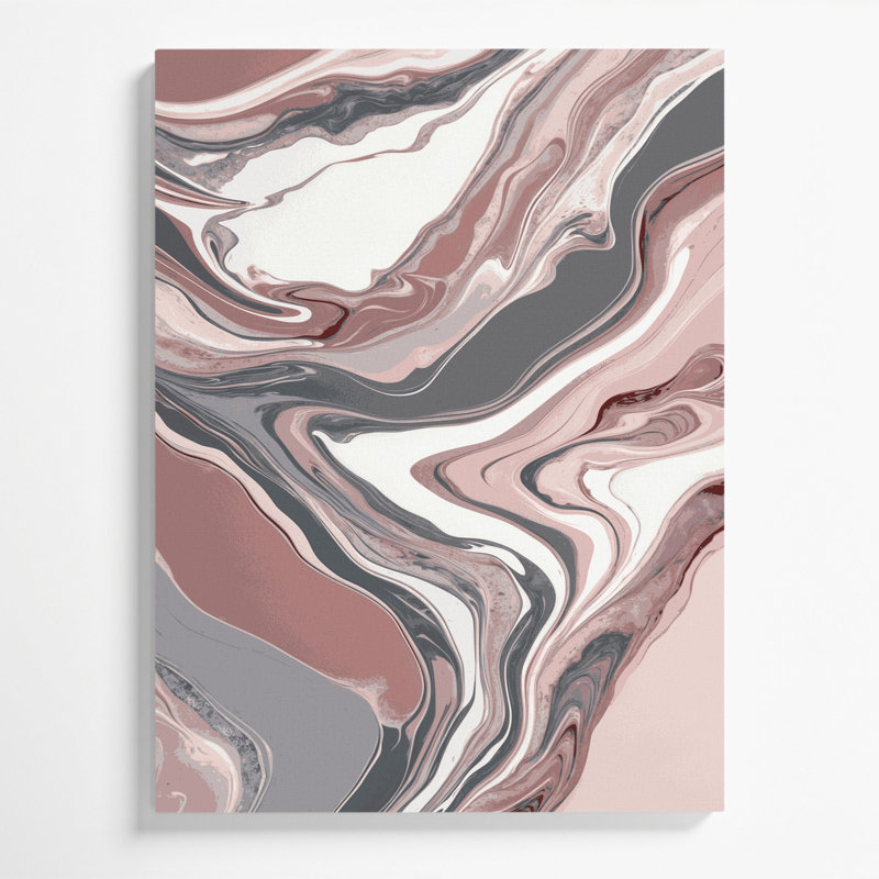 Abstrait art fluide sur toile grise 92, H 36 po x l 24 po