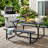 Gray Outdoor Picnic Table Set with Benches, Woodgrain Plastic Patio Dining Table with Sturdy Metal Frame, Weather-Resistant Backyard Picnic Bench Table for Any Outdoor Space, Seats 6