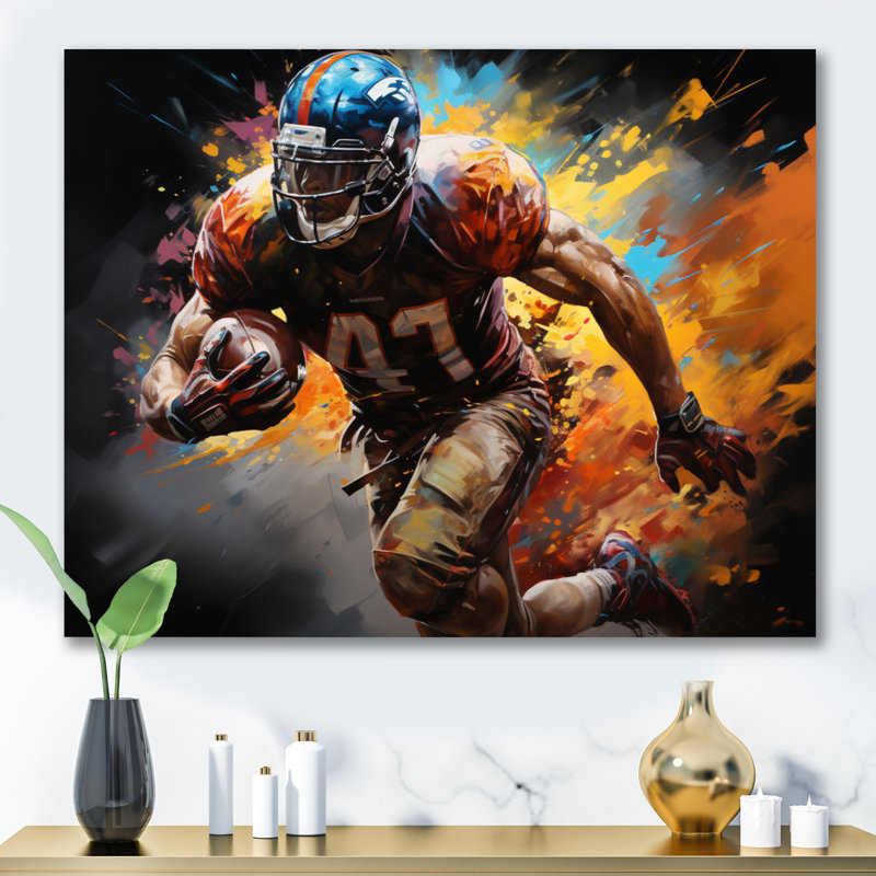 Football Spectacle Of - Football, reproduction d'art sur toile encadrée, Toile tendue, H 16 po x l 32 po x P 1 po