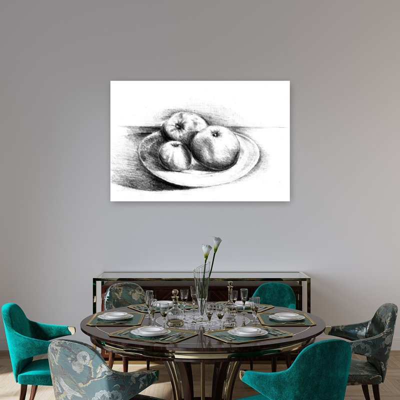 «Classic Apple Still Life Classic Organic Contemporary Fruit», reproduction d'art, H 32 po x l 48 po