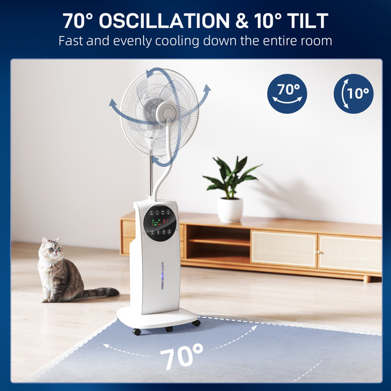 Pedestal Fan with Water Mist Spray