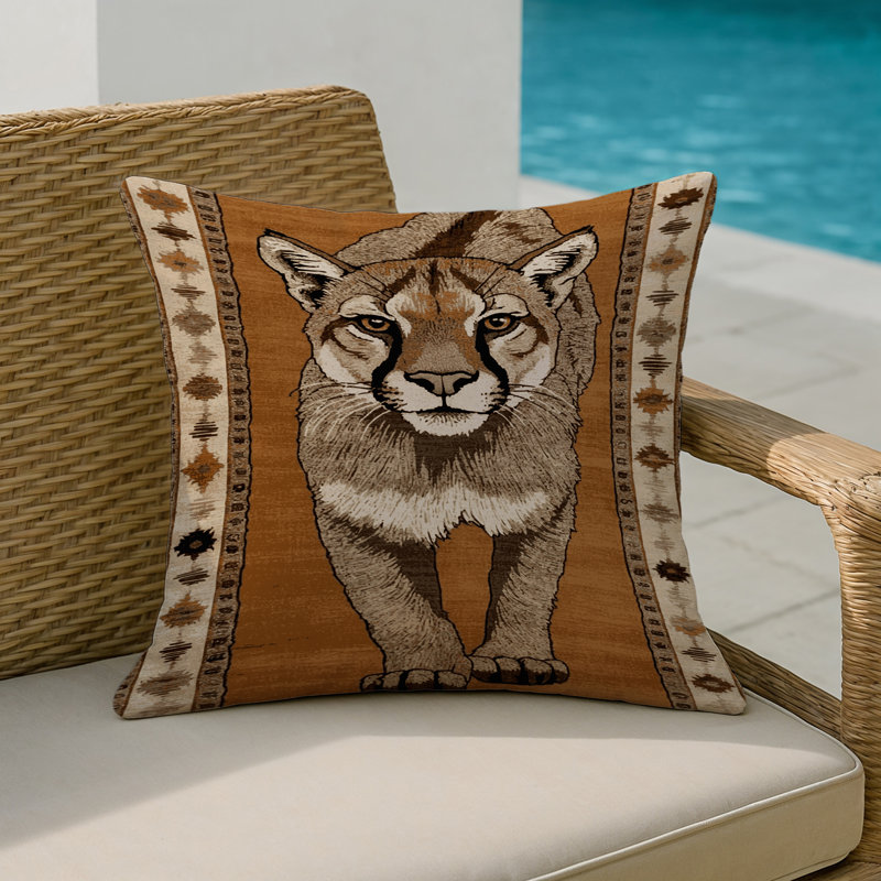 Coussin intérieur et extérieur, Carré 16 po, Léopard indien