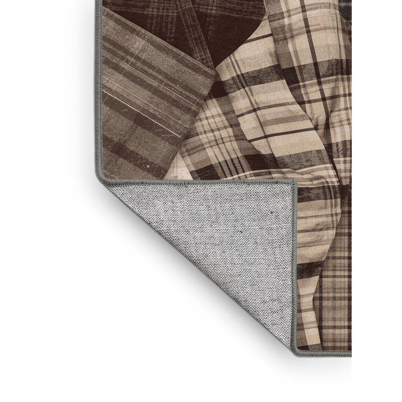 Tapis à carreaux de campagne / gris Luray lavable à la machine - Reliure grise, 2x5