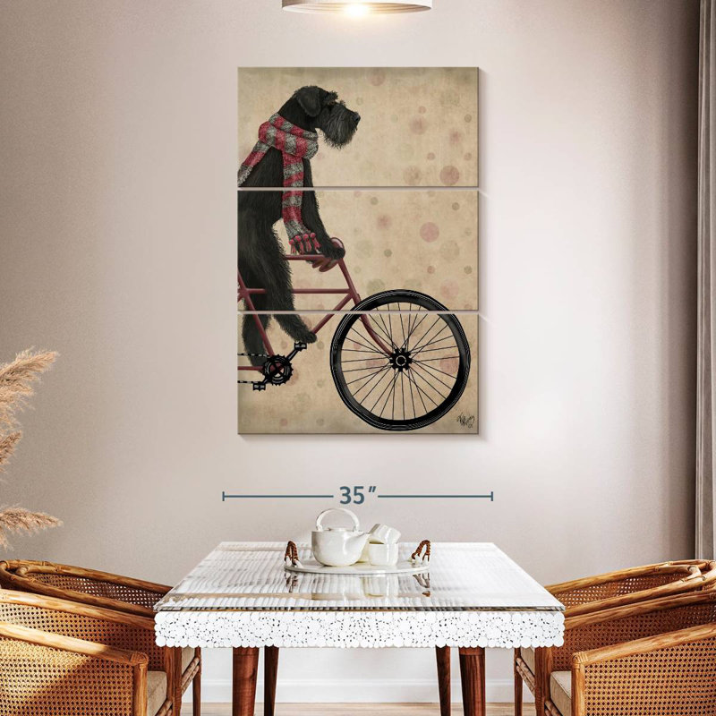 Schnauzer à vélo noir, H 50 po x l 32 po