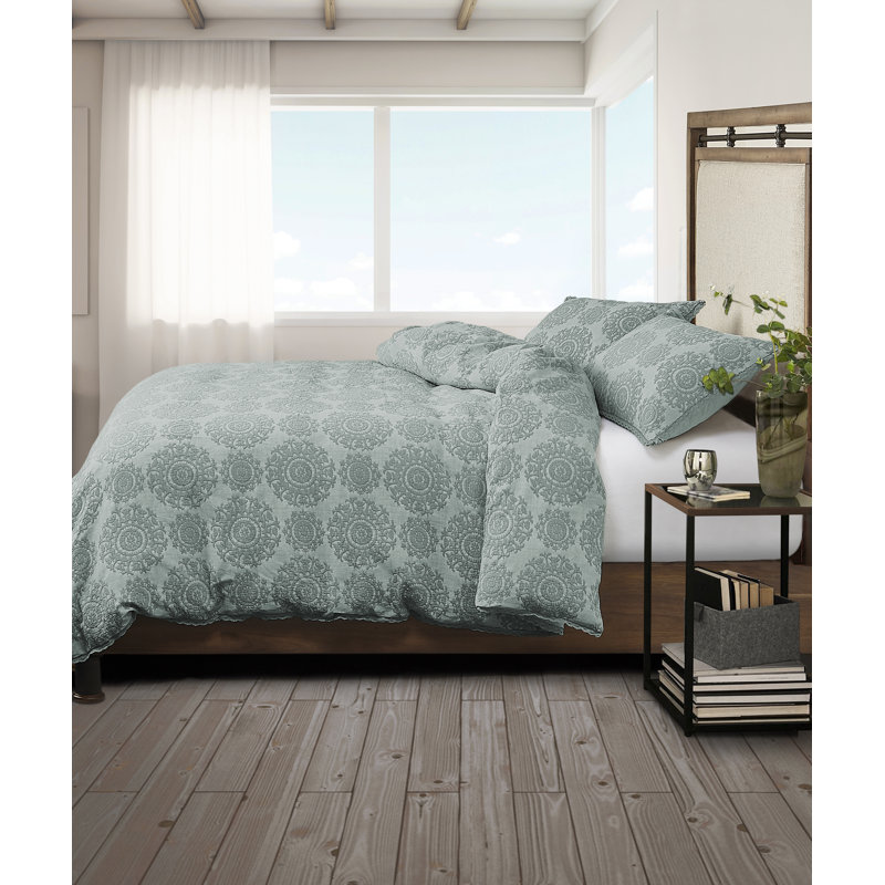 McKinley Duvet Set, Queen Duvet Cover + 2 Sham, Quartz