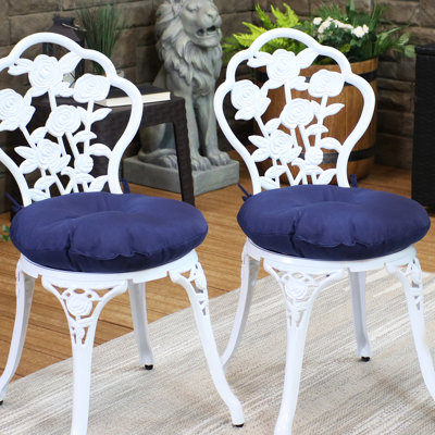 Coussins de siège de patio ronds Olefin - ensemble de 2 - bleu