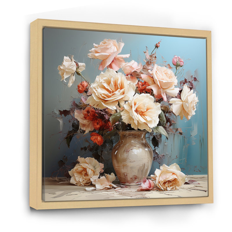 «Gorgeous Rose Bouquet I», reproduction sur toile, Cadre naturel flottant, H 24 po x l 24 po x P 1 po