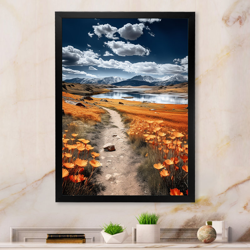 Road In The Wilderness II - impression sur toile florale, Cadre photo noir, H 20 po x l 12 po x P 1 po