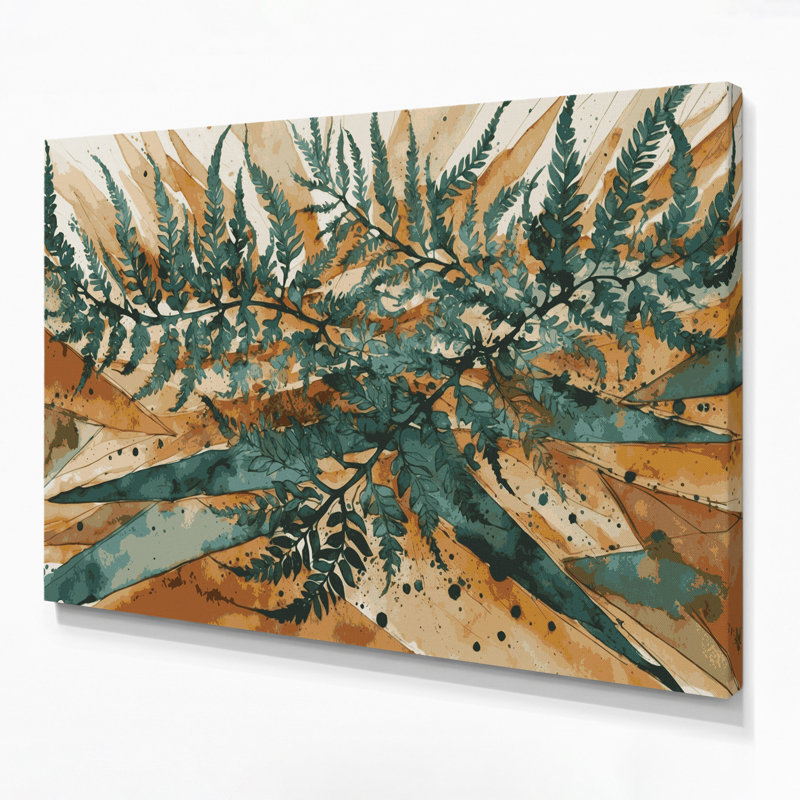 «Southwestern Plants Desert Fern 159», art mural sur toile verte