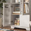 Armoire en panneau de fibres à densité moyenne peinte avec portes en verre et tiroir-628679822