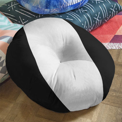 Miami Basketball Striped Round Floor Pillow