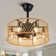 20"  Ceiling Fan with Light, Hand-Made Rattan String Shade, 6 Light and 3 Fan speed