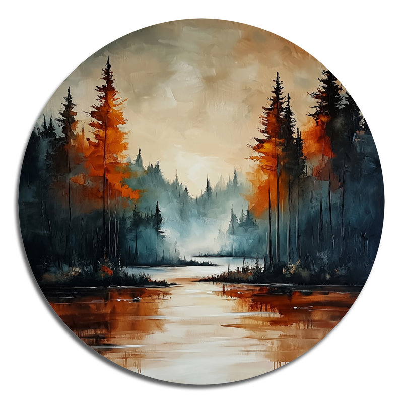 Creager - reproduction d'art traditionnelle orange en métal, H 23 po x l 23 po