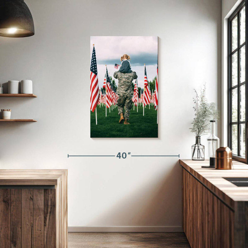 Lelar, père et enfant patriotique, H 36 po x l 24 po
