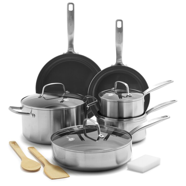 GreenLife 12-Piece Classic Pro 6-in Aluminum Cookware Set with Lid