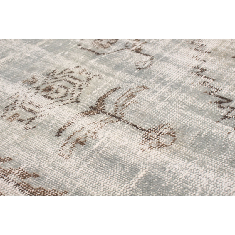 Tapis décoratif gris en laine de conception unique noué à la main des années 1980 5 pi 7 po x 8 pi 10 po Desirea