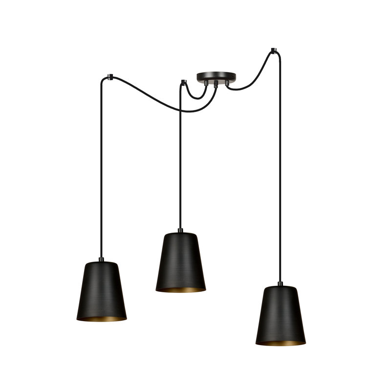 Pasley 3 - Light Cluster Pendant, Black/Gold