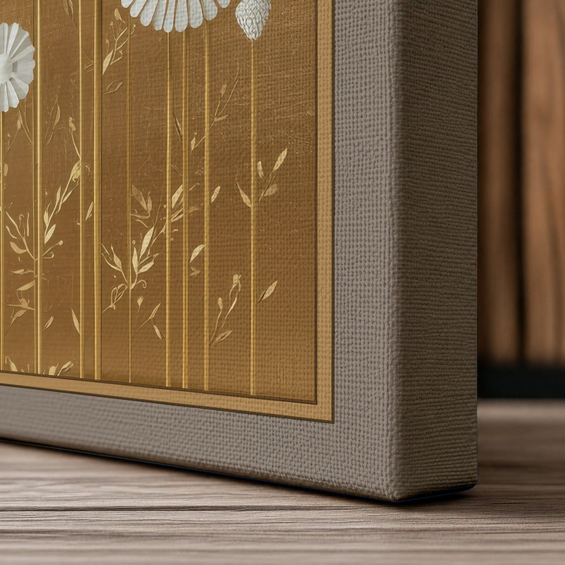 Dandelion Seedheads Botanical - Wrapped Canvas, 30x20 - 76.2 x 50.8 cm, Taupe Border