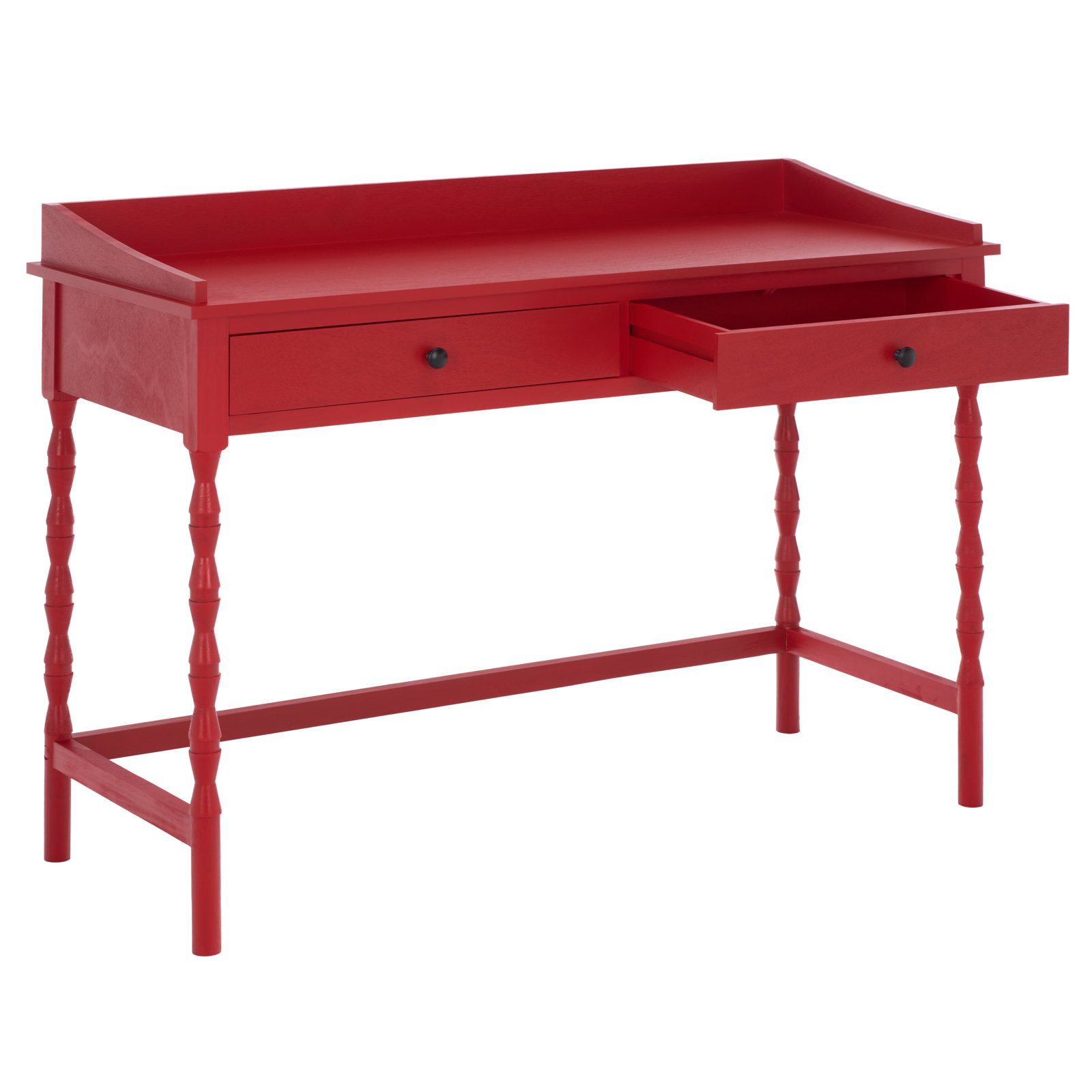 Mia 47" Pine Writing Desk, Bright Red