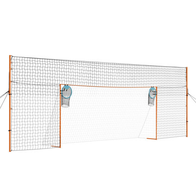 Soccer Goal 16 x 7 FT Soccer Goal for Backyard with Iron Frame PE Net, Durable Backstop, Target Net, Ground Stakes, Ropes, for Youth & Adults, Outdoor Sports, Backyard Games, Practise Training