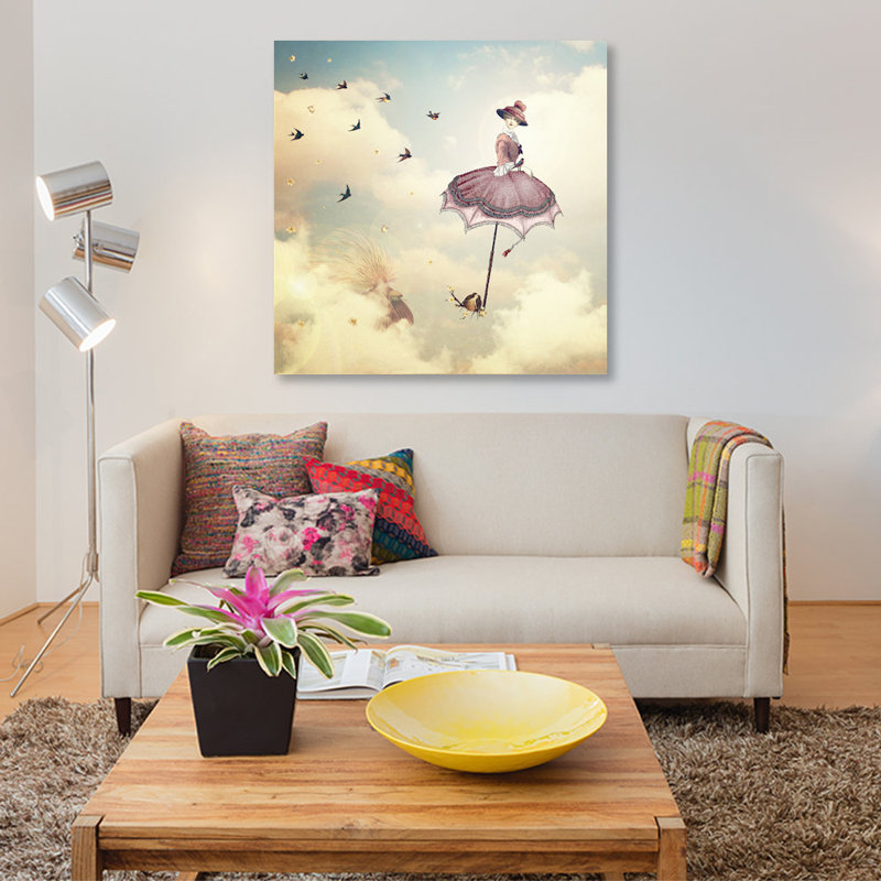 «Rain Lady», impression sur toile, H 26 po x l 26 po x P 1,5 po, Toile tendue, Pas de tapis