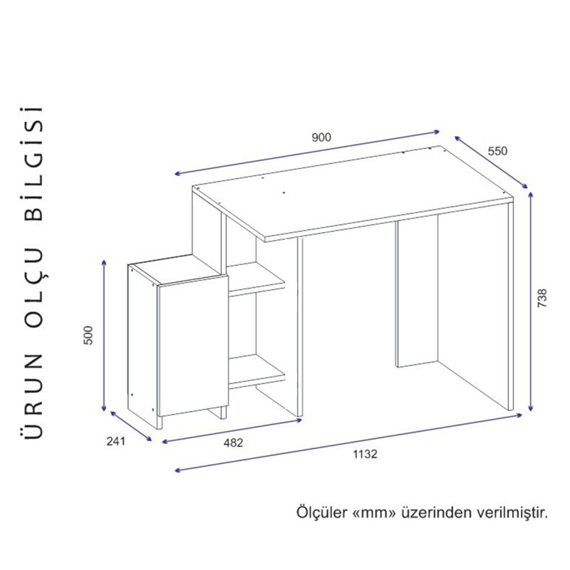 Bureau Harbans, Blanc/chêne