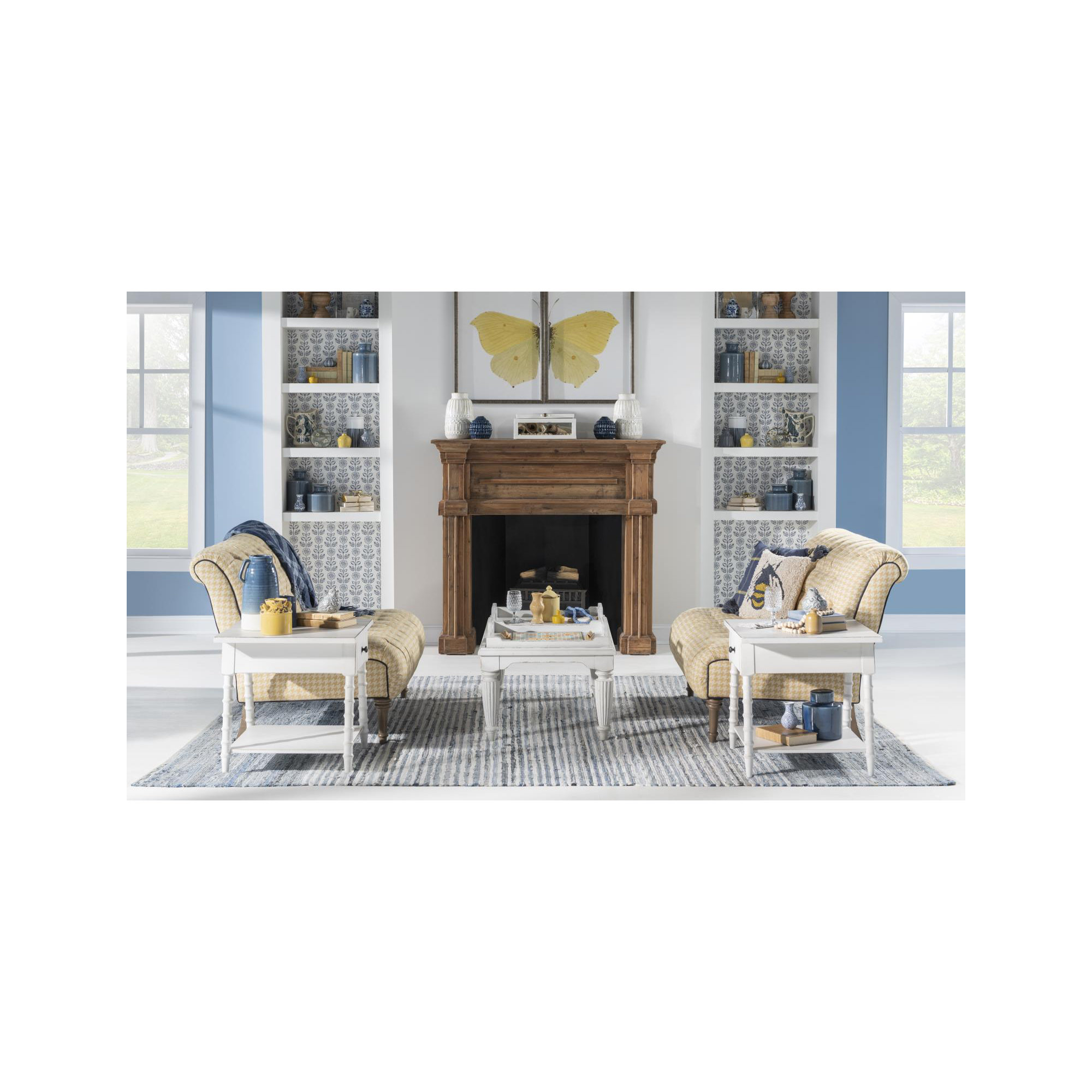 Country Living Bobbin End Table, White